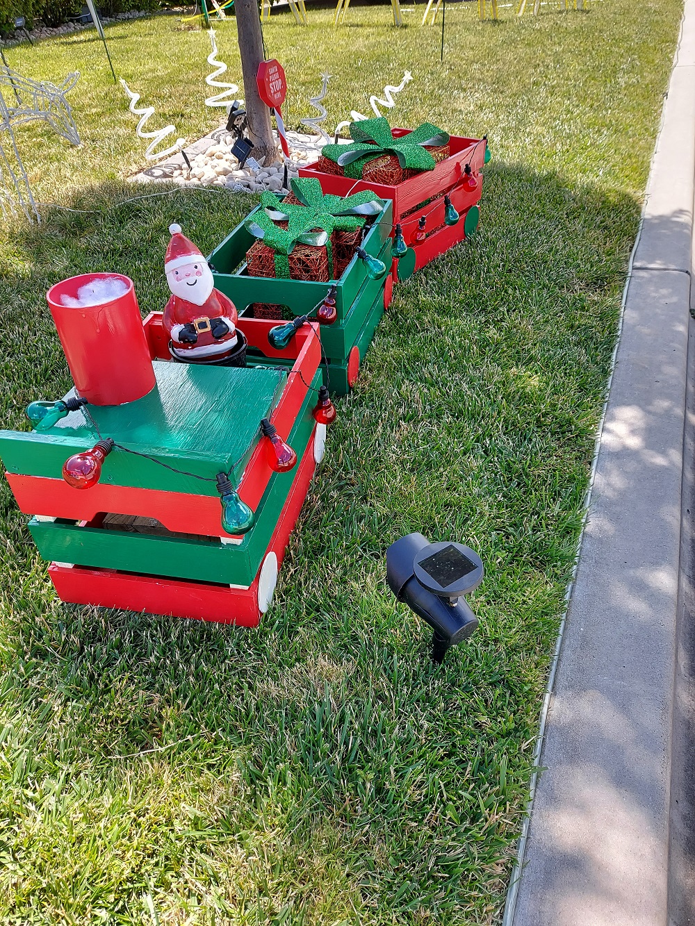 Wooden crate train & pallet Christmas tree Queanbeyan Palerang